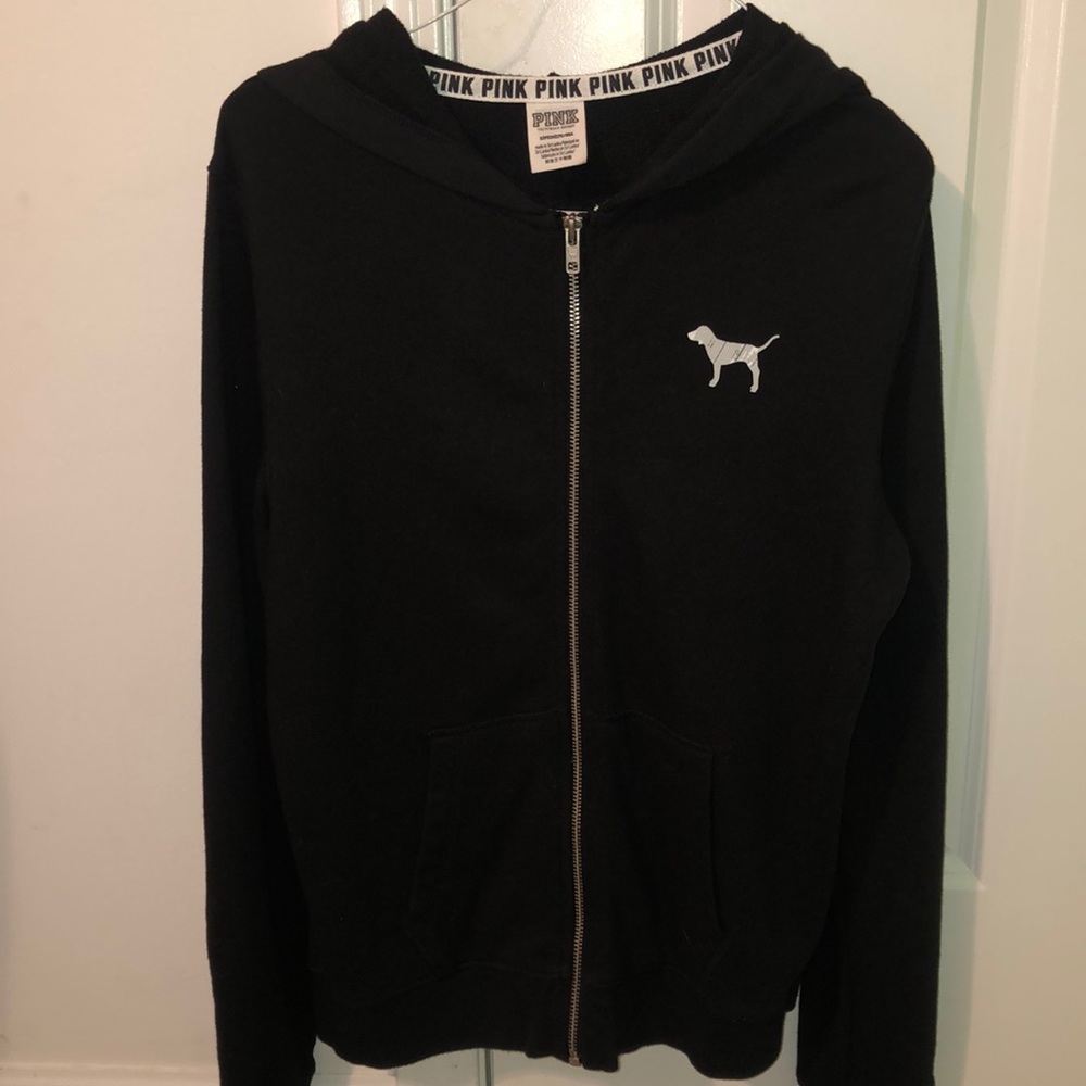 VS PINK black Zip up hoodie